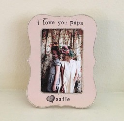 Personalized Papa Picture Frame Hand Stamped, Distressed 4x6 Photo