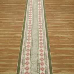 Boho Stair Runner Rug, Pink Diamond Geometric Pattern, Custom Length Stairway Carpet - thumbnail 2
