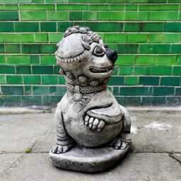 Concrete Foo Dog Dragon Statue Stone Guardian Figurine Mythical Garden Sculpture Cement Outdoor Ornament Garden Dragon Gift - thumbnail 3