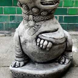 Concrete Foo Dog Dragon Statue Stone Guardian Figurine Mythical Garden Sculpture Cement Outdoor Ornament Garden Dragon Gift - thumbnail 4