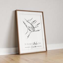 Personalised Uncle Hands Line Art Print, Gift From Niece/Nephew - thumbnail 3