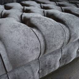 British Handmade 2 Seater Slate Grey Velvet Chesterfield Sofa - thumbnail 2