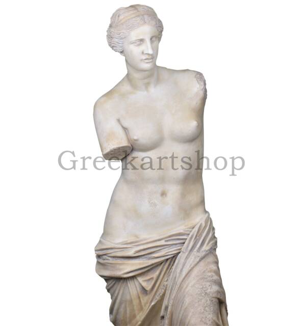 Aphrodite Venus De Milo Greek Goddess Ancient Greece Large Statue Sculpture Cast Marble Louvre Museum Exact Copy 49.2 Inches