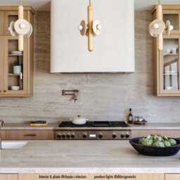 Travertine Stone & Maple Bohemian Pendant Light Fixture Kitchen Island Lighting Bathroom Foyer Lamp - thumbnail 3