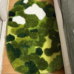 Mossy Forest Rug Green Woodland Decor, Non-Slip Acrylic - thumbnail 3