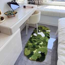 Mossy Forest Rug Green Woodland Decor, Non-Slip Acrylic - thumbnail 2