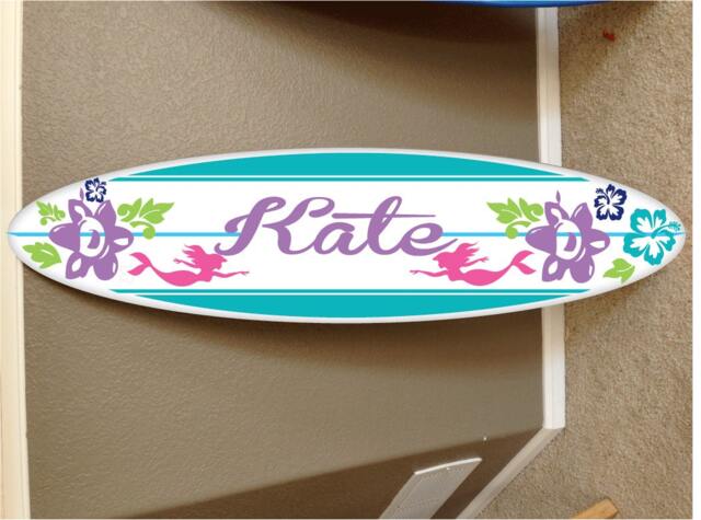 Custom Surfboard Wall Hanging Hawaiian Beach Decor - 48 - image 1