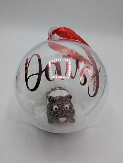 Personalised Guinea Pig Bauble, First Christmas, Custom Gift, Tree Decoration, Christmas Ornament - image 1