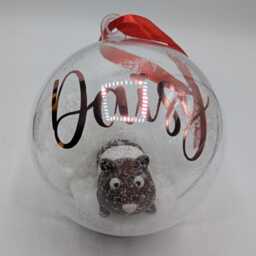 Personalised Guinea Pig Bauble, First Christmas, Custom Gift, Tree Decoration, Christmas Ornament - thumbnail 4