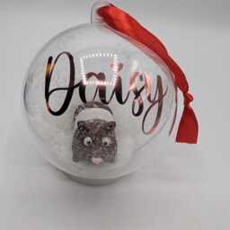 Personalised Guinea Pig Bauble, First Christmas, Custom Gift, Tree Decoration, Christmas Ornament - thumbnail 2