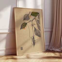 Minimalist Face Line Art Print, Abstract Botanical Wall Art, Modern Zen Home Decor - thumbnail 2