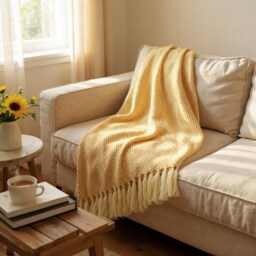 Nordic Herringbone Tassel Throw - Soft Woven Green Fringe Blanket For Sofa & Bed, Scandi Cozy Home Gift - thumbnail 3