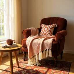Nordic Herringbone Tassel Throw - Soft Woven Green Fringe Blanket For Sofa & Bed, Scandi Cozy Home Gift