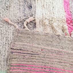 Handmade Moroccan Wool Rug - Colorful Beni Ourain Berber Bohemian Carpet - thumbnail 4