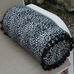 Leopard Throw Pillows, Black & White, Velvet Animal Print, White Pillow, Toss Safari Home Decor, Pillows With Trim - thumbnail 3