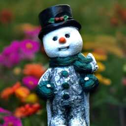 Unique Snowman Sculpture Concrete Figurine Cement Christmas Ornament Snowman Lover Gift Handmade Front Door Decor - thumbnail 2
