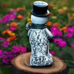 Unique Snowman Sculpture Concrete Figurine Cement Christmas Ornament Snowman Lover Gift Handmade Front Door Decor - thumbnail 4
