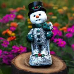 Unique Snowman Sculpture Concrete Figurine Cement Christmas Ornament Snowman Lover Gift Handmade Front Door Decor - thumbnail 1