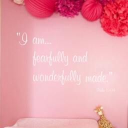 Family Vinyl Wall Decal -Wonderfully Made Psalm 13914 - Lettering For The Home- Bible Verse - thumbnail 2