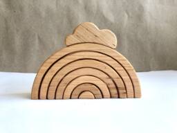 Wooden Rainbow Stacker With Cloud