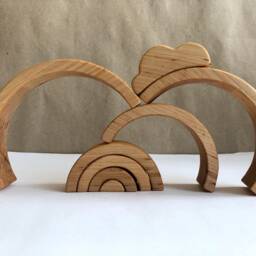 Wooden Rainbow Stacker With Cloud - thumbnail 3