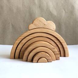 Wooden Rainbow Stacker With Cloud - thumbnail 4
