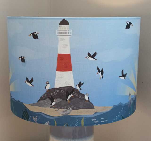 30cm Table Lampshade, Puffin Island - image 1