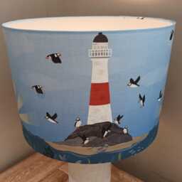 30cm Table Lampshade, Puffin Island - thumbnail 2