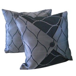 Kuwaha Home Jacquard Decorative Accent Throw Pillow Covers Gray & Black - thumbnail 1