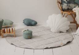 "Round Cotton Mat ""Pigeon Grey"