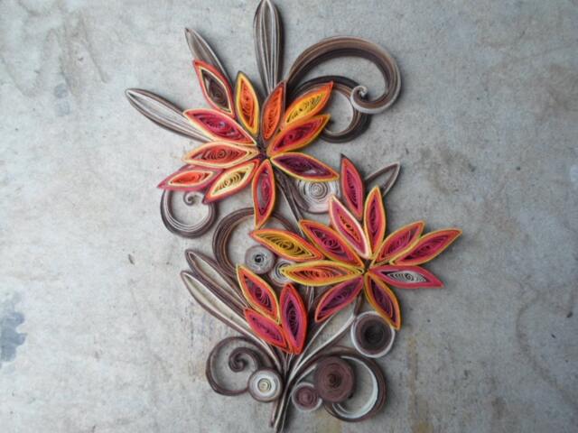 Maple Leaf Paper Quilling Wall Art Fall Home Decor - image 1