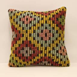 Ethnic Pillow 16x16 Inch - 40x40 cm Decorative Boho Interior Design Retro Home Decor Pillowcover Natural Dyekilim Cushion 4Kf-358