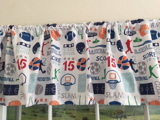 Sports Zone Window Valance ~ 64 Inches Wide X 15 Long Boys Room Decor - image 1