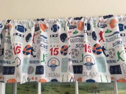 Sports Zone Window Valance ~ 64 Inches Wide X 15 Long Boys Room Decor - thumbnail 1