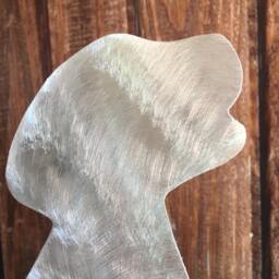 Labrador Retriever, Dog Tree Topper, Holiday Decoration, Aluminum, Christmas Silver, Metal, Lab, Lover - thumbnail 2