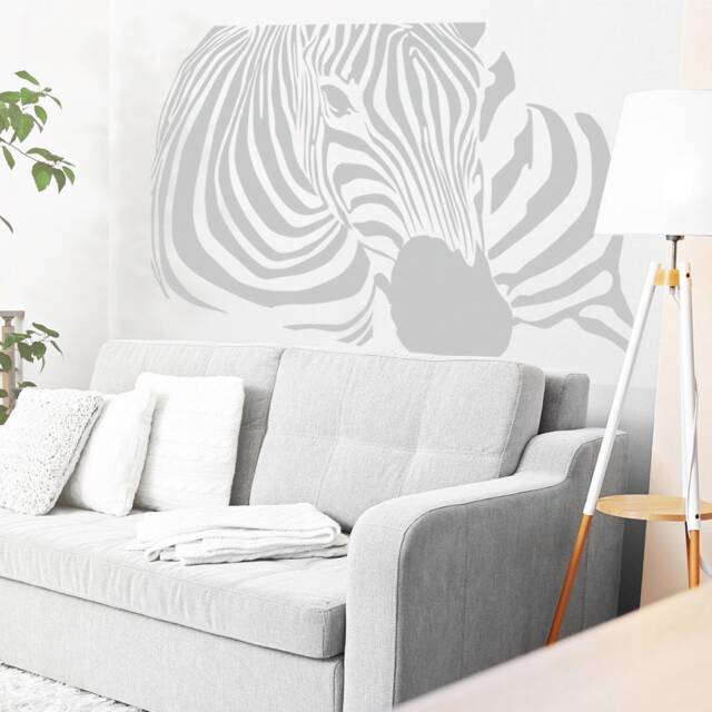 Zebra Wall Decal Cute Vinyl Sticker Home Arts Animal Decals Decor Africa Pattern - 198 - image 1
