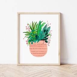 House Plant Prints, Original Gouache Art Wall Set Of 2, Potted Art, Assorted Plants, Botanical Print, Tropical - thumbnail 3