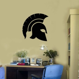 Spartan Helmet Vinyl Wall Decal Ancient Greek Warrior Boy Room Stickers Mural - #2604Di