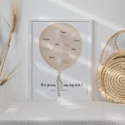 Guestbook Baby Shower Poster Fingerprint - Decoration Babyshower Keepsake Guests Balloon - thumbnail 3