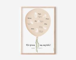 Guestbook Baby Shower Poster Fingerprint - Decoration Babyshower Keepsake Guests Balloon - thumbnail 1