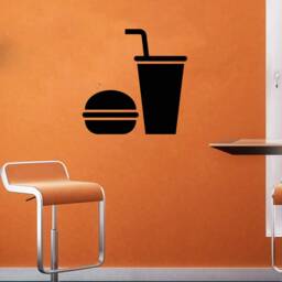 Burger Wall Decal Removable Vinyl Foodie Decor T1206 - thumbnail 1