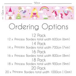 Fairy Princess Border Wall Stickers Nursery Room Decor For Toddler Girls Bedroom & Playroom - thumbnail 3