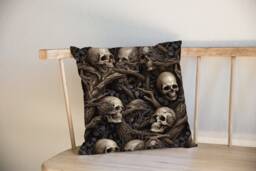 Woodland Gothic Skulls Cushion Covers Skull Decor Forest Cover - thumbnail 1