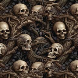Woodland Gothic Skulls Cushion Covers Skull Decor Forest Cover - thumbnail 2