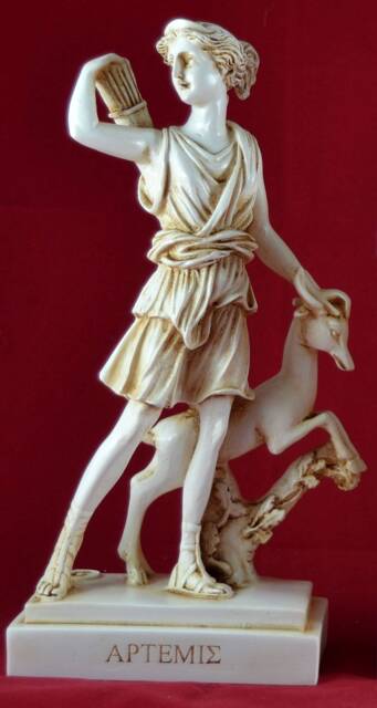 Artemis Diana Statue Greek Goddess Of The Hunt, Cast Marble - image 1
