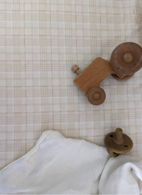 Beige Plaid Mini Crib Sheet Check Preppy Nursery Bedding - image 1