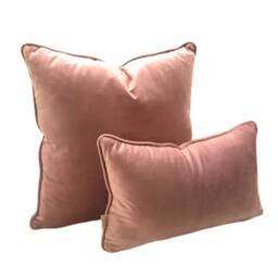 Dusty Rose Velvet Pillow Cover, Peachy Blush Cushion - thumbnail 4