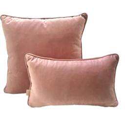 Dusty Rose Velvet Pillow Cover, Peachy Blush Cushion - thumbnail 2