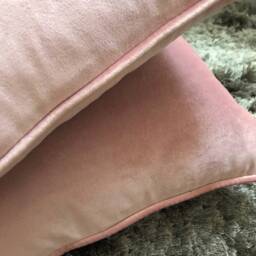 Dusty Rose Velvet Pillow Cover, Peachy Blush Cushion - thumbnail 3