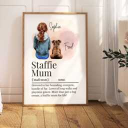 staffie Mum Definition Print, Personalised Print For A Mum, Owner - thumbnail 1